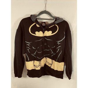 Boys Sweater XL Black Batman Fleece Zip Logo Hoodie Hooded Sweatshirt Youth‎